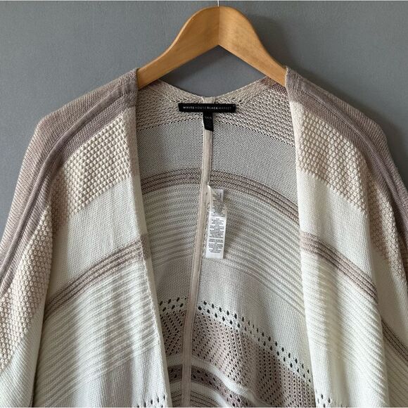 White House Black Market Cream and Tan Poncho - Picture 4 of 8